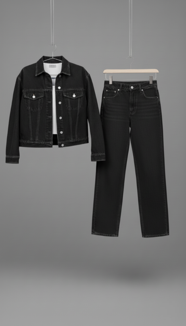 BLACK DENIM CO-ORD SET