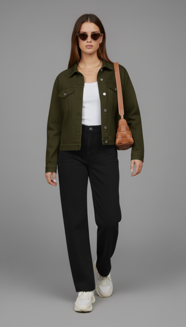 OLIVE DENIM CO-ORD SET