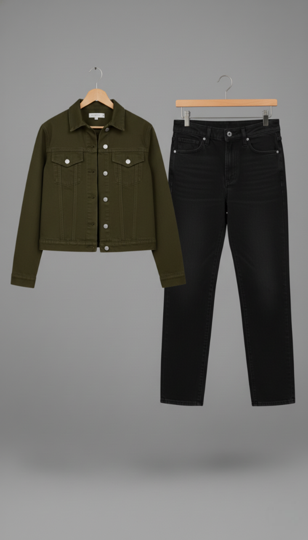 OLIVE DENIM CO-ORD SET