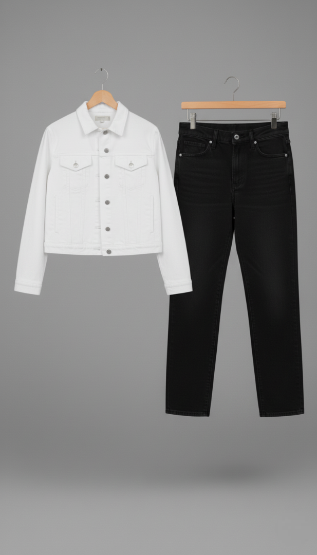 WHITE DENIM CO-ORD SET