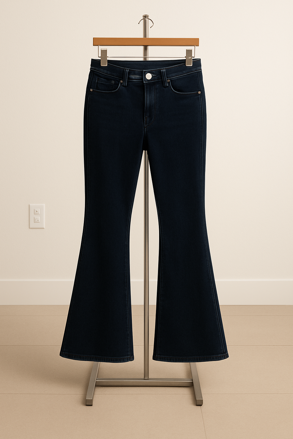 Dark-Blue Bell Bottom Jeans