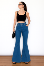 Mid-Blue Bell Bottom Jeans