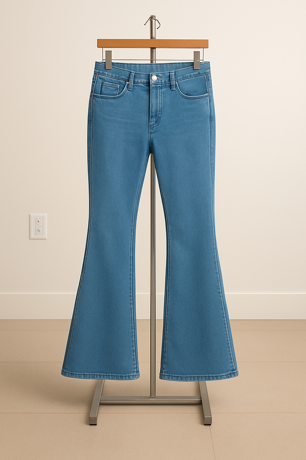 Mid-Blue Bell Bottom Jeans