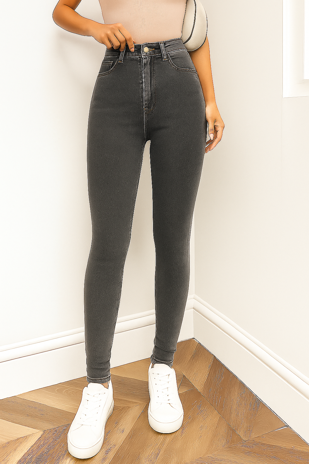 Faded-Black Skinny Fit Jeans