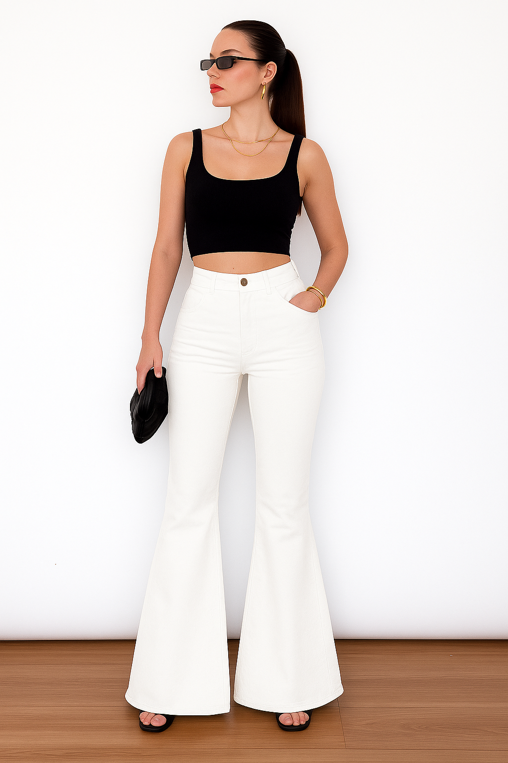White Bell Bottom Jeans