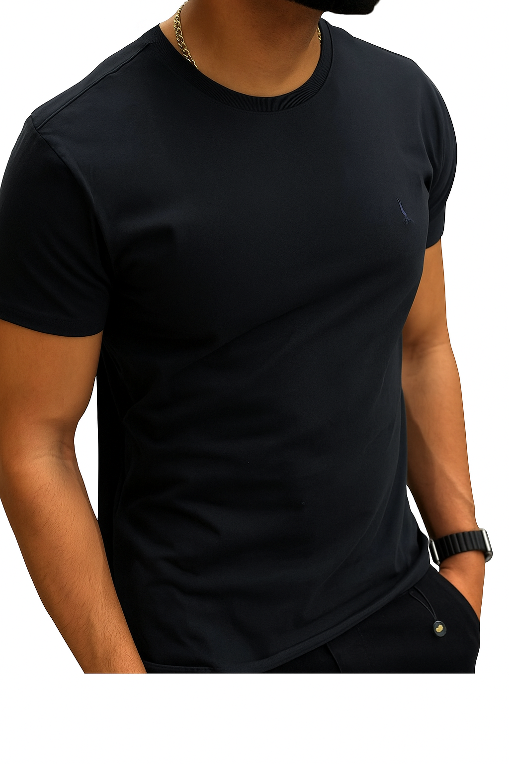 Black Knit Regular T-shirt