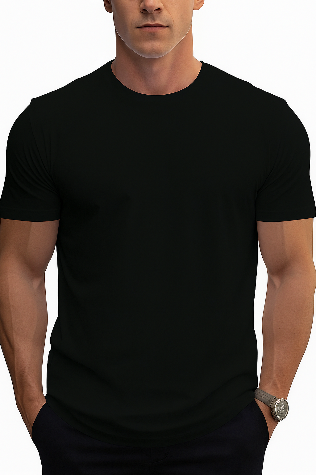Black Knit Regular T-shirt