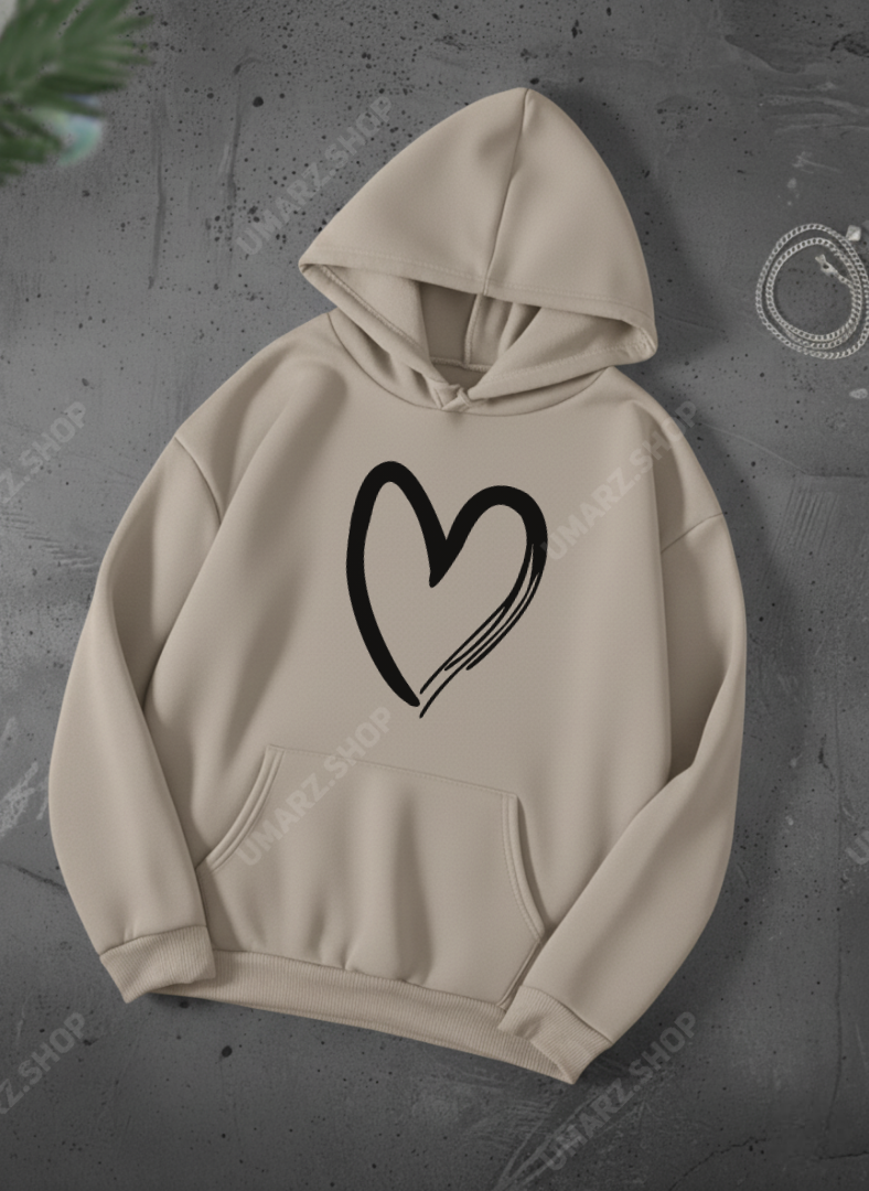 SHADED HEART HOODIE - PRINTED