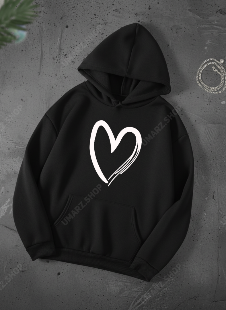 SHADED HEART HOODIE - PRINTED