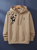 SHOULDER BUTTERFLIES HOODIE ZIPPER