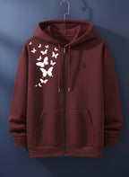 SHOULDER BUTTERFLIES HOODIE ZIPPER