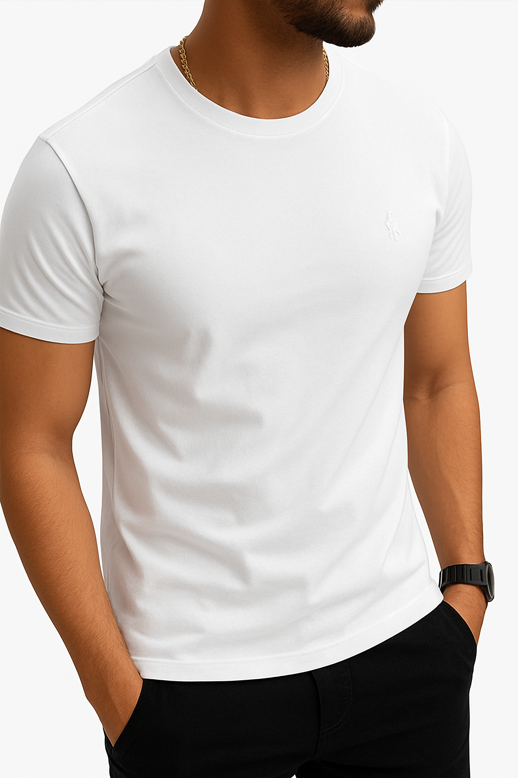 White Knit Regular T-shirt