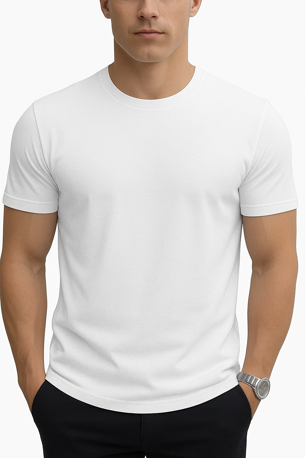 White Knit Regular T-shirt